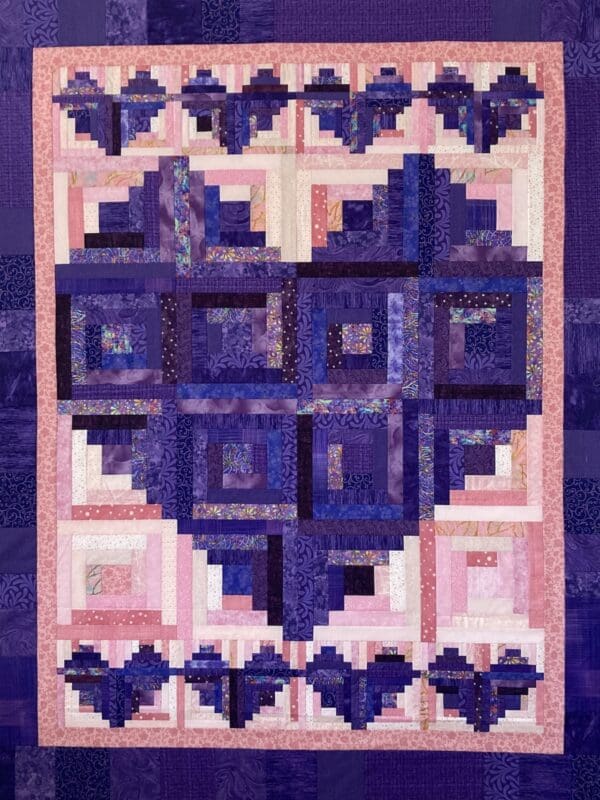I heart log cabin quilt top view
