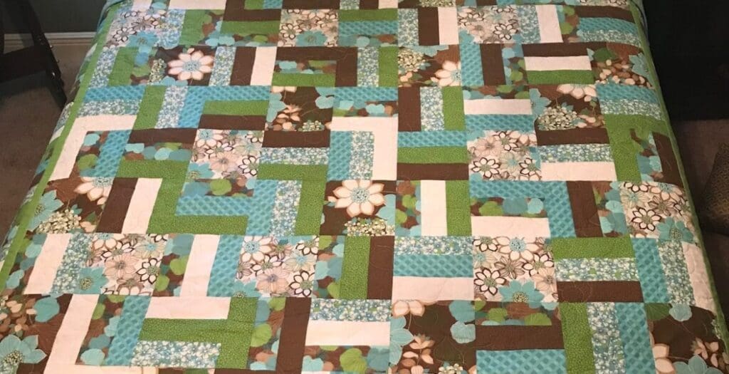 closeup shot of Wildflower quilt bedsheet